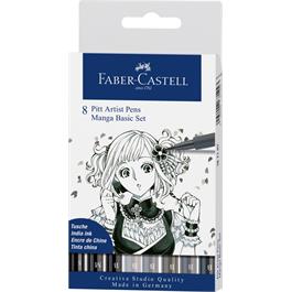 Pitt Artists' Pen Manga Basic Set - 8 Assorted Sizes thumbnail